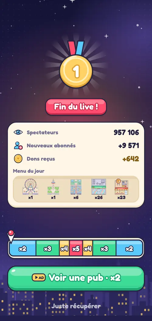 Le bilan du live avec les spectateurs, les dons et le classement